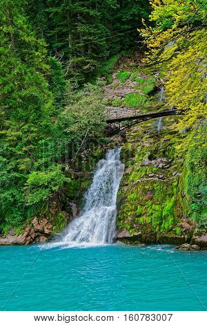 Giessbach Falls At Lake Brienz Brienzer Rothorn Mountain Bern Switzerland