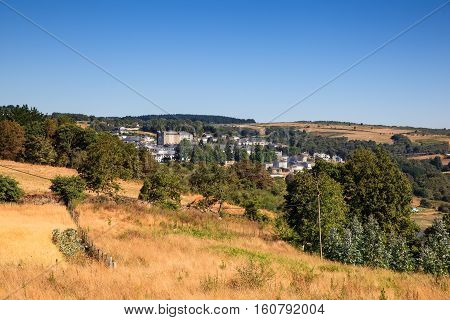 View of the town of Portomarin Spain