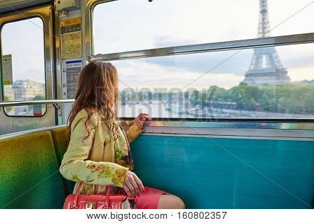 Woman In A Train Of Parisian Underground