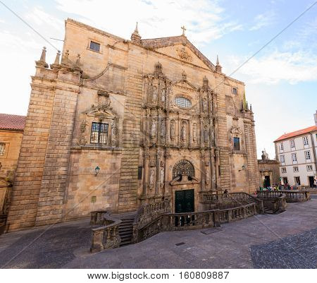 View of the Church of St. Martin Pinario in Santiago de Compostela