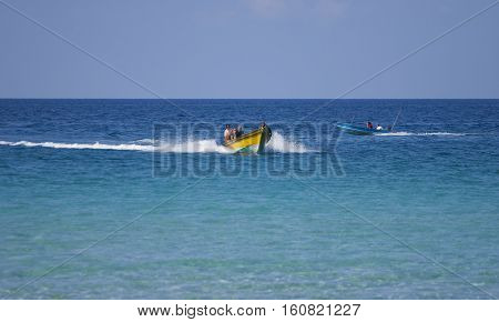 TERENGGANU MALAYSIA - JUNE 17 2008 : Tourist using boat at Perhentian Kecil Island Terengganu Malaysia.