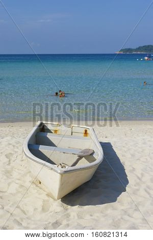Boat at Perhentian Kecil Island beach Terengganu Malaysia.