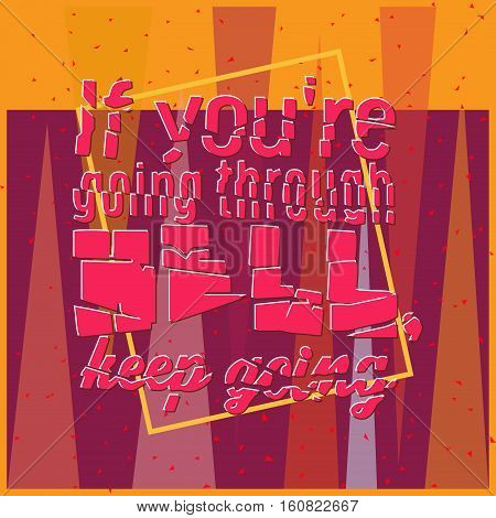 decortive design element, motivation quote illustration frame