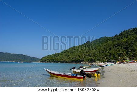 Beautiful scene at Perhentian Kecil Island beach Terengganu Malaysia.