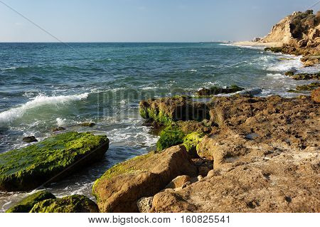 Mediterranean coast in southern Israel near the city of Ashkelon