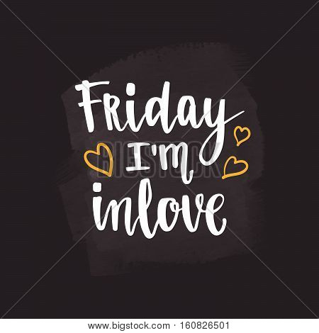 Vector handwritten brush lettering for your design on chalkboard dark background.