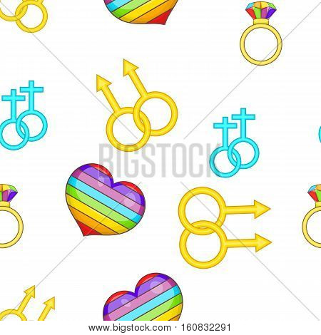 Gay and lesbian elements pattern. Cartoon illustration of gay and lesbian elements vector pattern for web