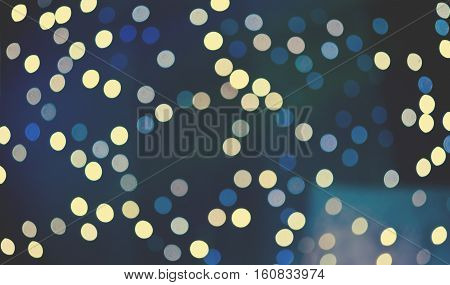 Christmas background. Festive abstract holidaysbackground with bokeh defocused lights and stars, toned