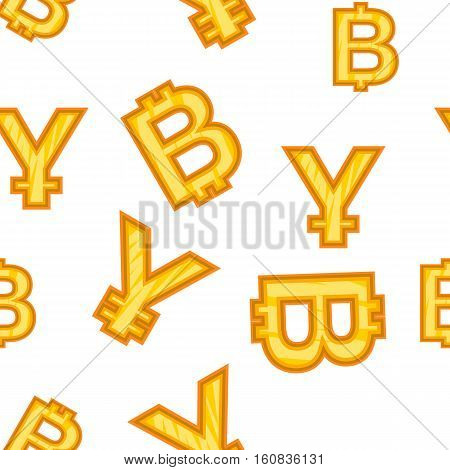 Currency signs pattern. Cartoon illustration of currency signs vector pattern for web