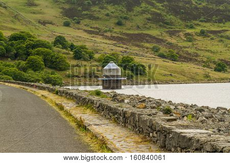 Llyn Celyn Reservoir And Intake Tower