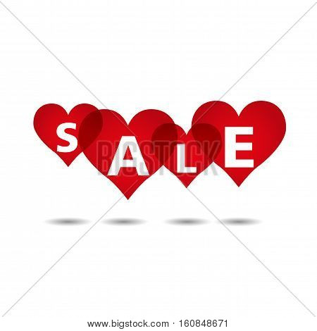 Heart Sale Background, Valentines Day, vector, illustration