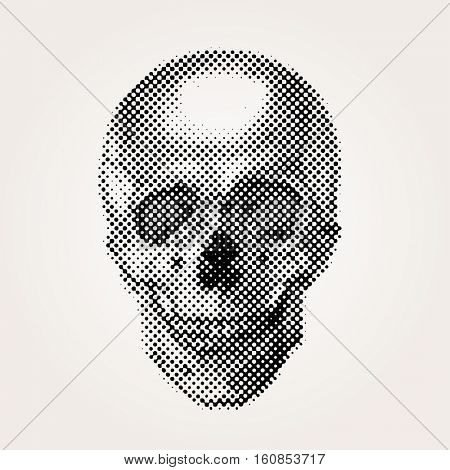 vector simple illustration with dotted skull, best for silkprint on t-shirt