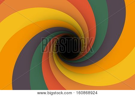 colorful whirlpool black hole background 3d illustration