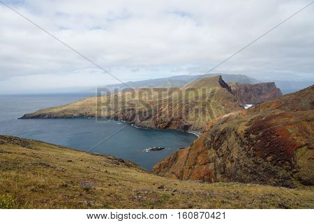 Ponta de Sao Lourenco the easternmost part of Madeira Island on cloudy day