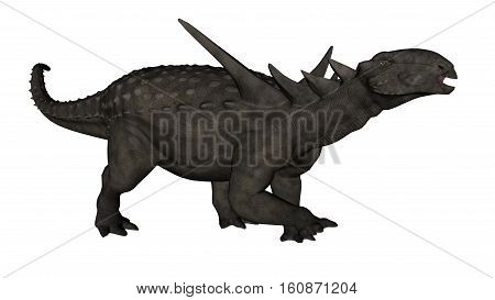 Sauropelta dinosaur walking isolated in white background - 3D render