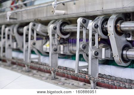 sewing equipment loom. Equipment at a garment factory