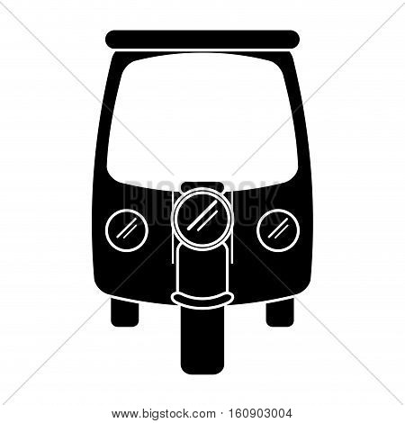 silhouette motor rickshaw transport tricycle vector illustration eps 10