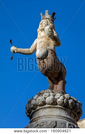 17Th Century Fountain In Taormina, Italy.