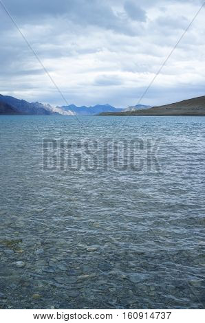 Pangong lake in Leh Ladakh Jammu and Kashmir India