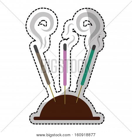 aromatherapy incense sticks over white background. vector illustration