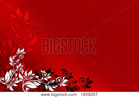 Červené květinové pozadí