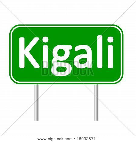 Kigali road sign isolated on white background.