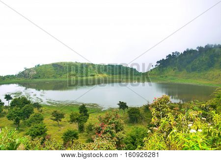 Dringo Lake.
This beautiful lake is situated on the island of Java, precisely in Batang and the border Banjarnegara in Central Java. Dringo lake is actually not far from Dieng; the route is after Candradimuka crater at Dieng.
For those who traveled to Die