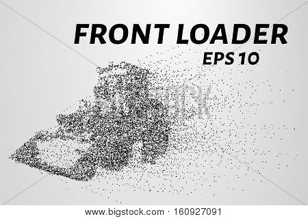 Front Loader From The Particles. Front Loader Consists Of Circles And Points. Vector Illustration