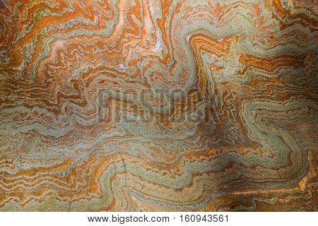 Abandoned varicoloured salt mine shaft tunnel carnallite