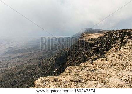 Highest point Jabal Samhan mountain viewpoint in Dhofar mountains Oman 4