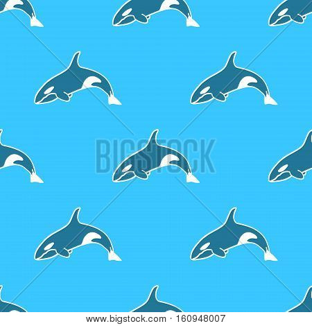 grampus Killer whale seamless pattern animal sea creatures