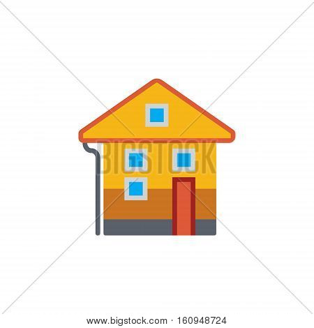 Vector icon or illustration showing real estate business with house in material design style