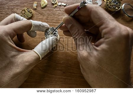 the process of repair of mechanical watches