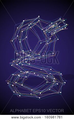 Abstract illustration of a Multicolor sketched G with Transparent Shadow. Hand drawn 3D G for your design. EPS 10 vector illustration.