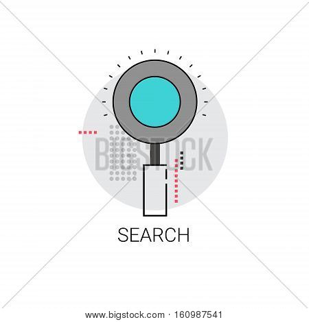 Magnifying Glass Search Digital Content Information Icon Vector Illustration