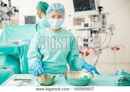 Pretty Female Doctor In An Operating Room