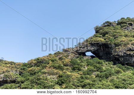 Wadi Derbat in the Sultanate of Oman green oasis near salalah