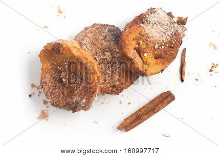 Traditional Christmas Rabanadas. Spanish Torrijas isolated on white background