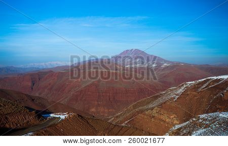Blue Sky Background To Eynali Mountain In Tebriz City, Iran