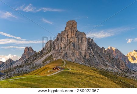 Summer View To Passo Giau Dolomites, Italy, Europe