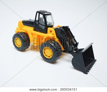 Toy Industrial Vehicle, Plastic Wheel Loader Excavator for Earth Moving Works at Construction Site, Miniature Earth Mover,  Frontend Loader with a Big Scoop, Heavy-Duty Bulldozer, Toy Loader Digger