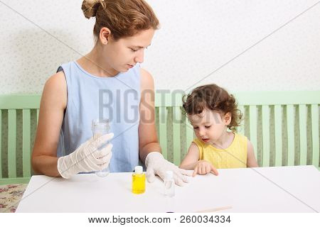 How To Make Slime. Mother And Child Mix Ingredients Homemade Goop . Slime Recipe Sodium Tetraborate