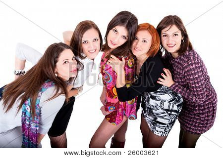 Retrato de cinco belas mulheres, studio shot