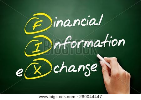Fix - Financial Information Exchange Acronym, Business Concept On Blackboard