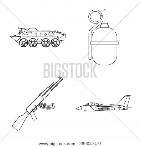 Isolated Object Of Weapon And Gun Symbol. Set Of Weapon And Army Vector Icon For Stock.