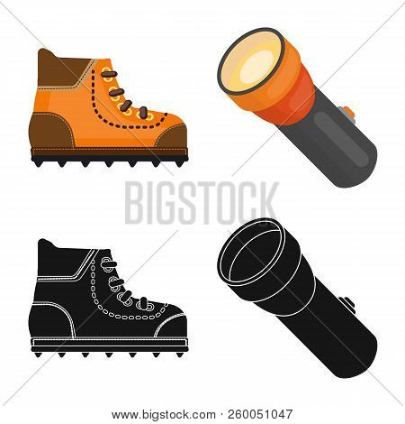 Vector Design Of Mountaineering And Peak Icon. Set Of Mountaineering And Camp Vector Icon For Stock.