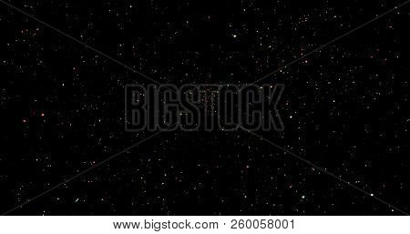 Flying Dust Particles On A Black Background