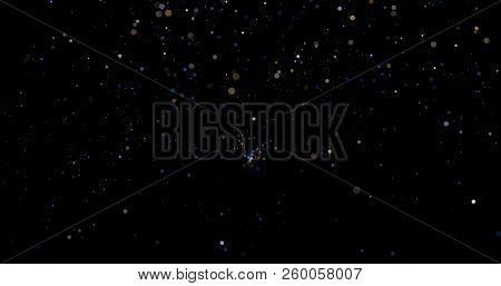 Flying Dust Particles On A Black Background