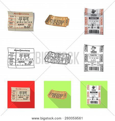 Vector Design Of Ticket And Admission Logo. Set Of Ticket And Event Vector Icon For Stock.