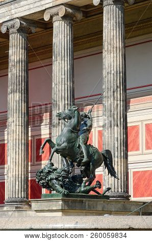 Berlin, Germany - September 5, 2018: Equestrian Statue 